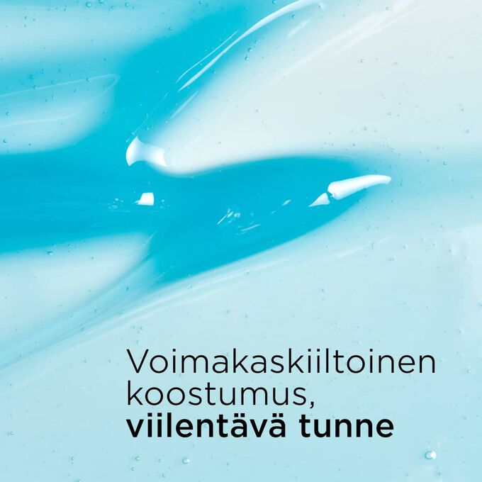 Teksturoitu tausta, joka havainnollistaa Clarins Cryo Lip Oil -huuli&ouml;ljyn sinist&auml;, kiilt&auml;v&auml;&auml; koostumusta sek&auml; korkeakiiltoista ja viilent&auml;v&auml;&auml; vaikutusta