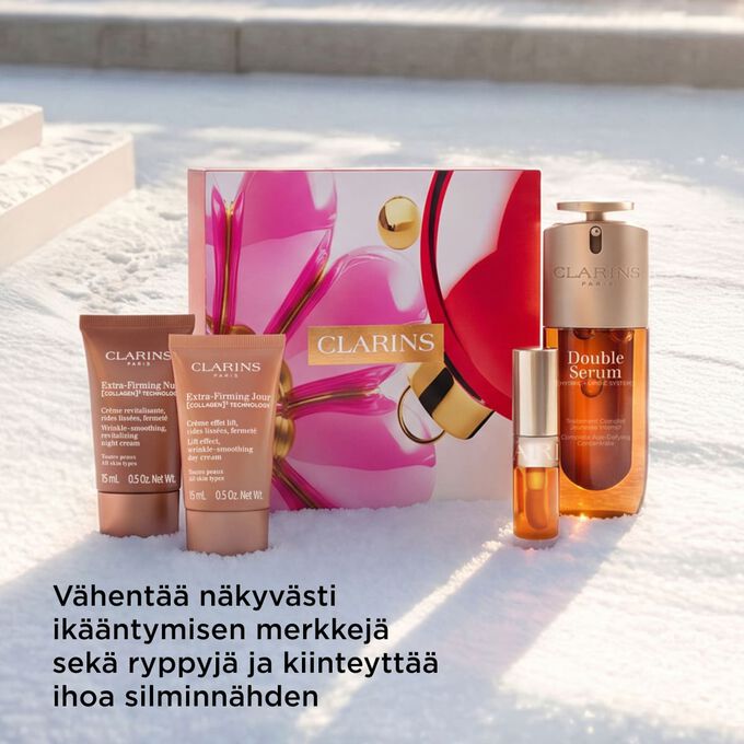 Tuotekuva Clarins-ihonhoitosetist&auml;, joka kohottaa, kiinteytt&auml;&auml; ja silottaa ihoa antaen nuorekasta hehkua