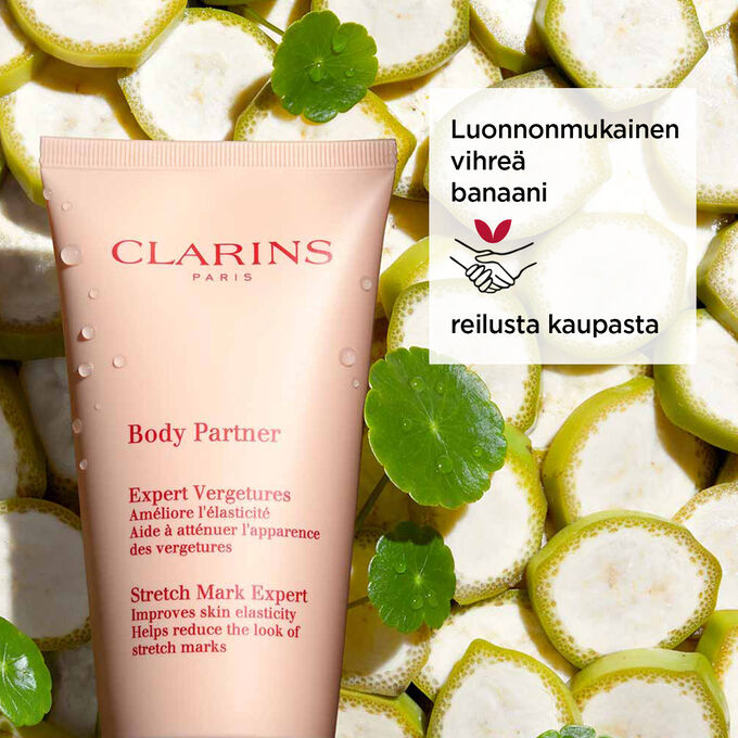 Body Partner Stretch Mark Expert luonnonmukainen reilun kaupan vihreä banaani