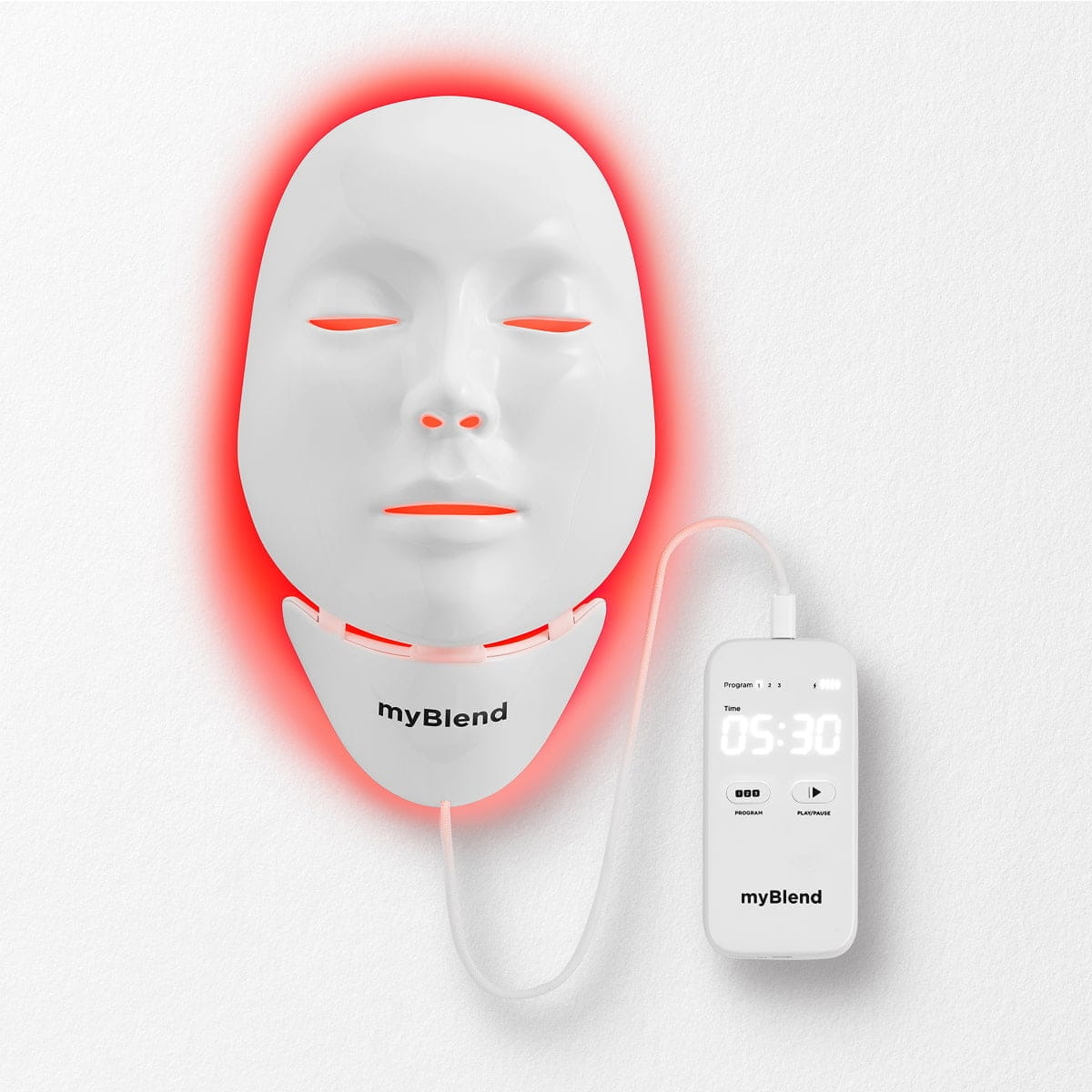 myLEDmask2 &ndash; Punaisen ja infrapunavalon kasvo- ja kaulamaski kollageenin tuotannon tehostamiseen