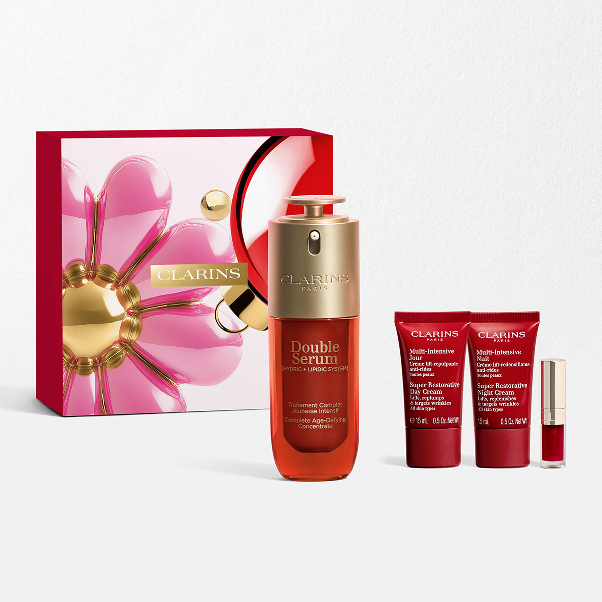Age-Control-ihonhoitosetti - Clarins Double Serum &amp; Super Restorative